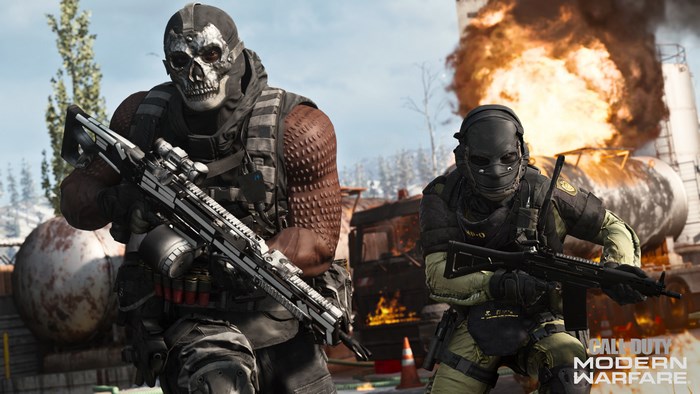 Ghost and soldier from Call of Duty: Modern Warfare