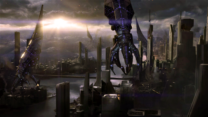 Mass Effect 3 Reaper invasion of Earth city