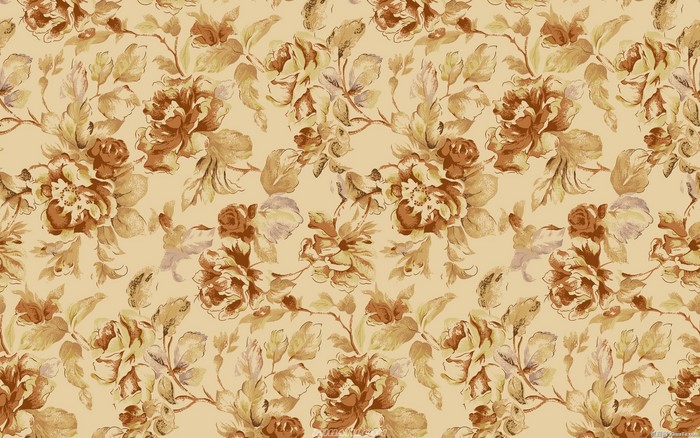 Vintage floral pattern with roses and leaves