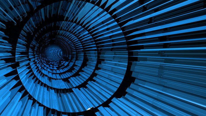 Abstract Blue Tunnel
