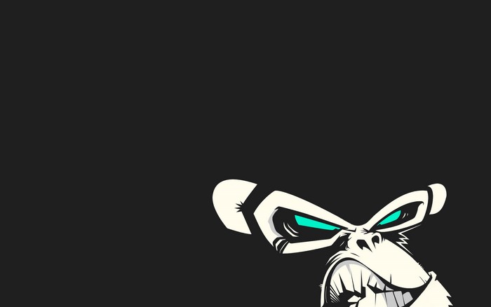 Gorillaz character peeking from the bottom right