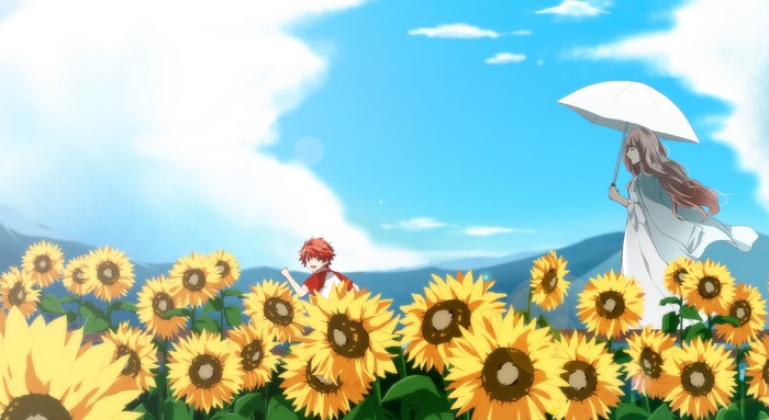 Ittoki Otoya in a sunflower field