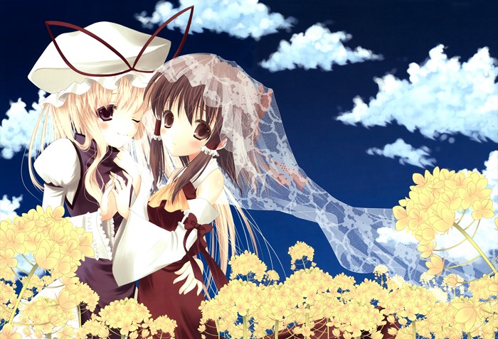 Reimu Hakurei and Yukari Yakumo from Touhou