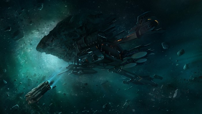 Spaceship in an asteroid field