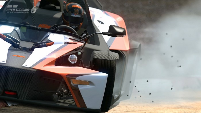 Gran Turismo 6 racing car on a dirt track