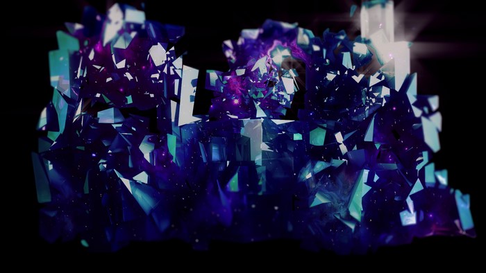 Abstract Crystal Formation with Nebula Background
