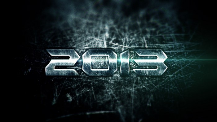 New Year 2013 Metallic Text