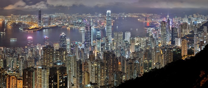 Hong Kong skyline at night from Victoria Peak