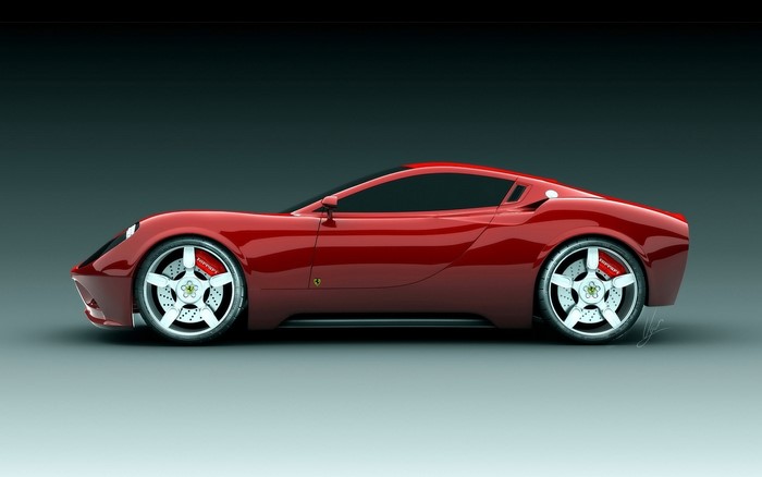 Red Ferrari sports car