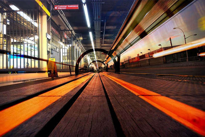 Coney Island Subway Station at Sunset