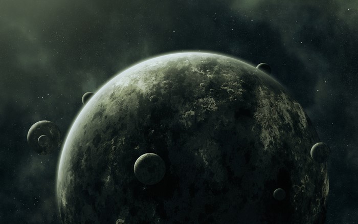 Sci Fi Planets and Moons in Space