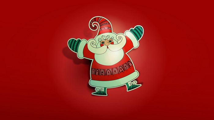 Santa Claus illustration on red background