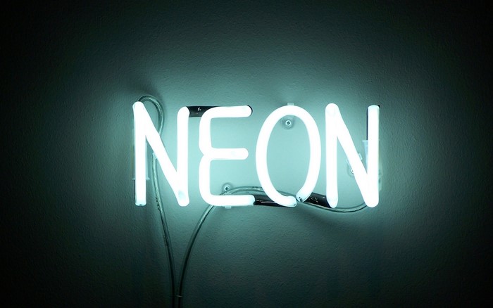 Neon sign on a wall