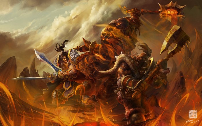 World of Warcraft characters in battle