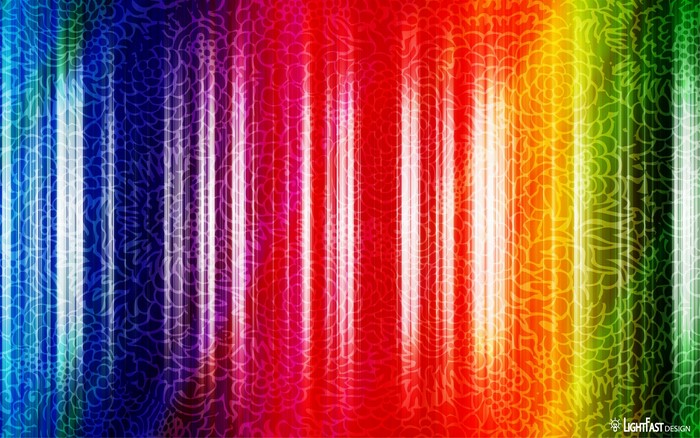 Rainbow abstract background with floral pattern