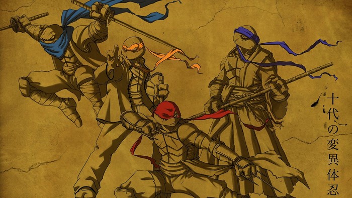 Teenage Mutant Ninja Turtles in a stylized illustration