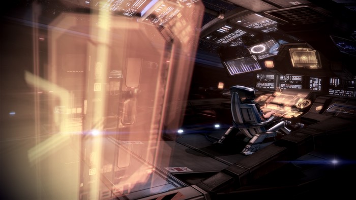 Normandy SR-2 cockpit with holographic displays
