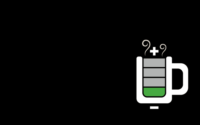 Coffee cup battery charge indicator