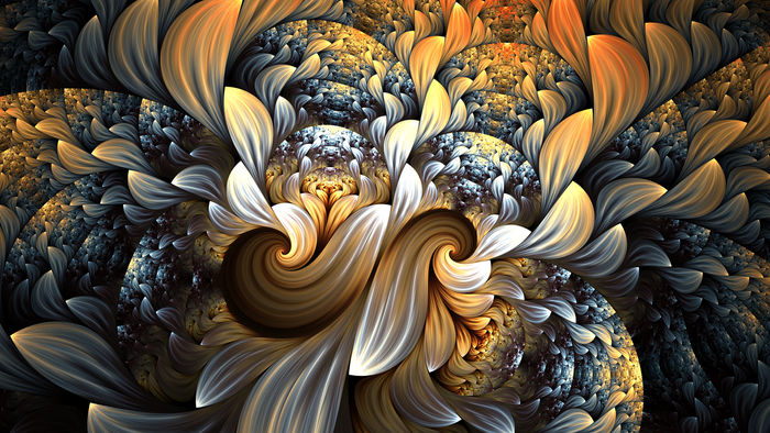 Abstract fractal design with swirling patterns