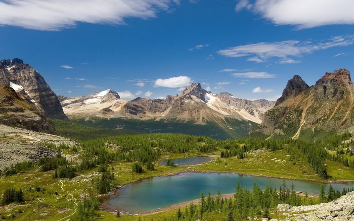 Mountain Landscape with Lakes and Forest