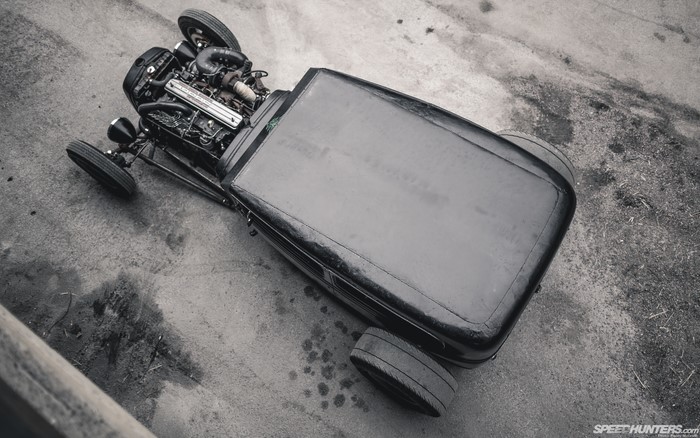 Ratrod vehicle from above