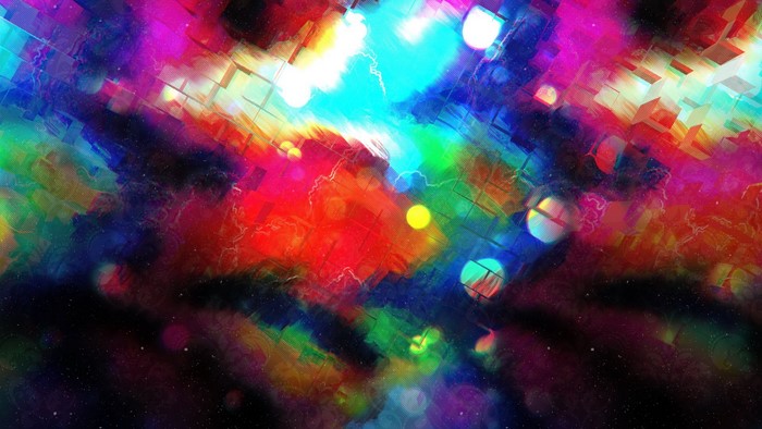 Abstract colorful digital art with bokeh