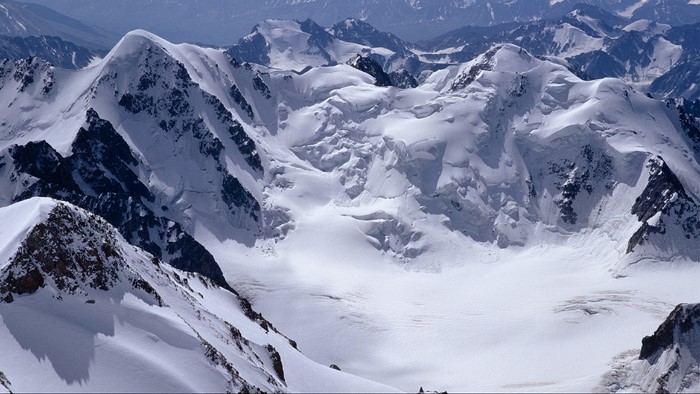 Snow-covered mountains and glaciers