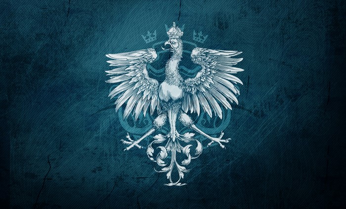 Eagle Crest with Crowns on Textured Background