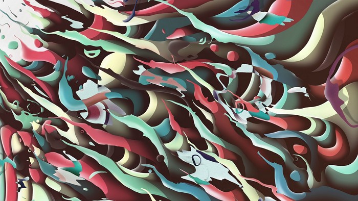 Abstract flowing shapes with vibrant colors