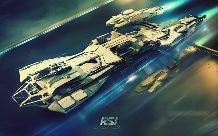 RSI Constellation spaceship in motion