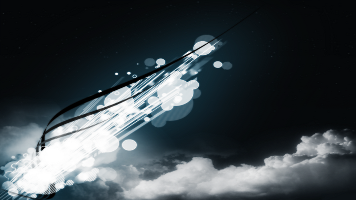 Abstract light streaks and clouds