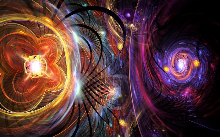 Abstract fractal art with swirling colors