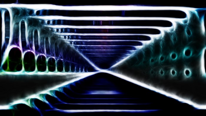 Abstract tunnel with glowing lights
