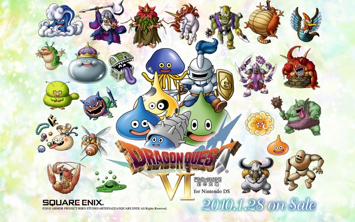 Dragon Quest VI characters and logo
