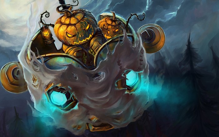 Pumpkins in a carriage from World of Warcraft: Mists of Pandaria