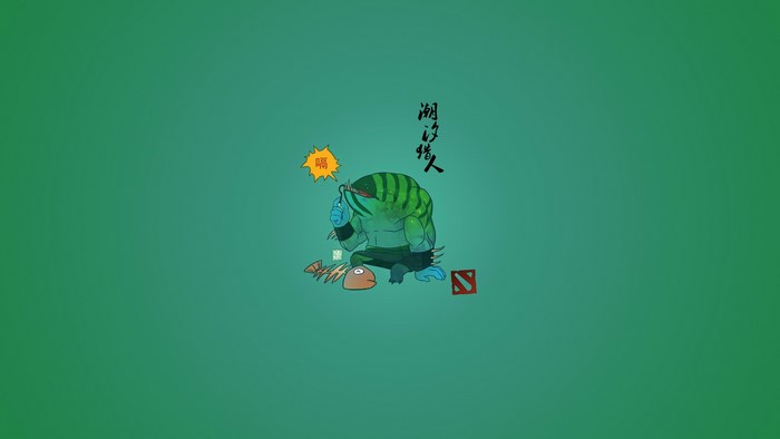 Tidehunter from DotA 2 with fish