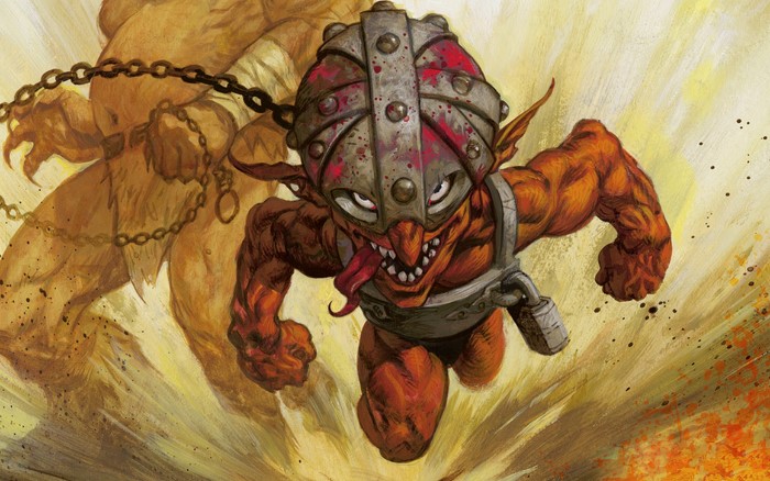 Fantasy Creature with Helmet and Chains