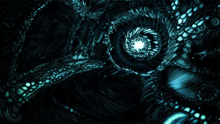 Abstract swirling tunnel of light and dark