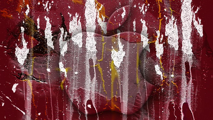 Apple logo with red paint drips