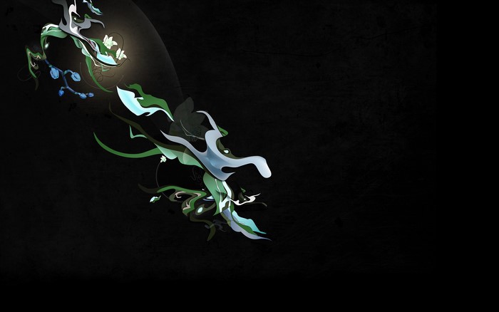 Abstract artistic design with green and blue elements