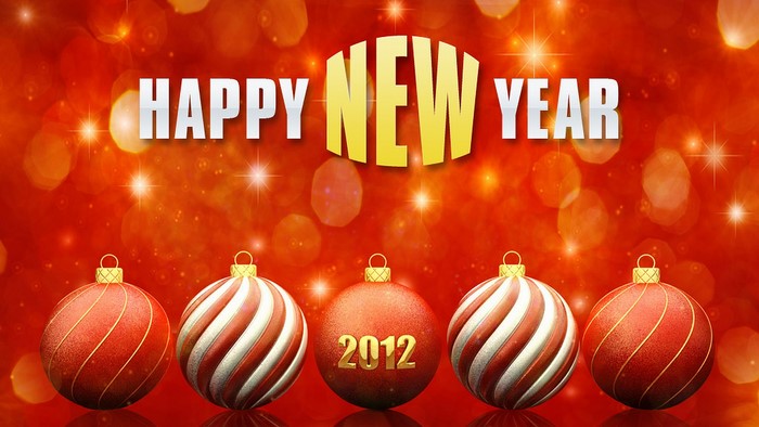 Happy New Year 2012 Holiday Ornaments