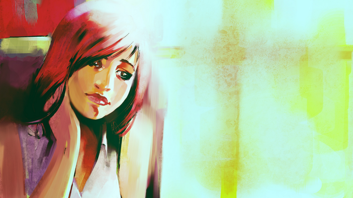 Artistic portrait of a woman with red hair