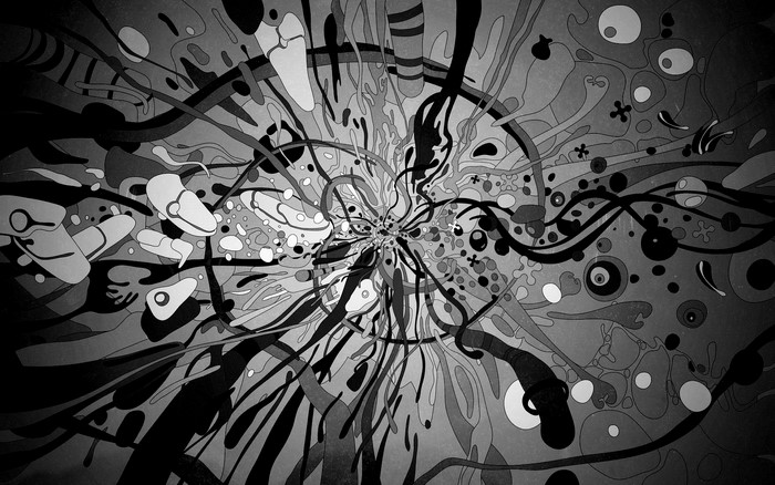 Abstract Black and White Psychedelic Art