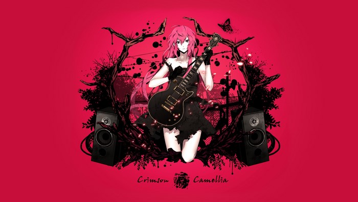 Luka Megurine with Guitar and Speakers