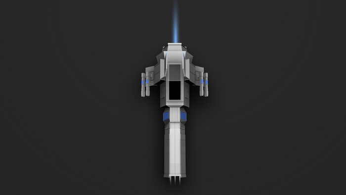 Dogo Fighter Spaceship with Blue Beam