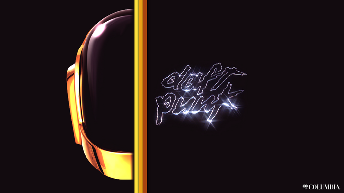 Daft Punk helmet and logo