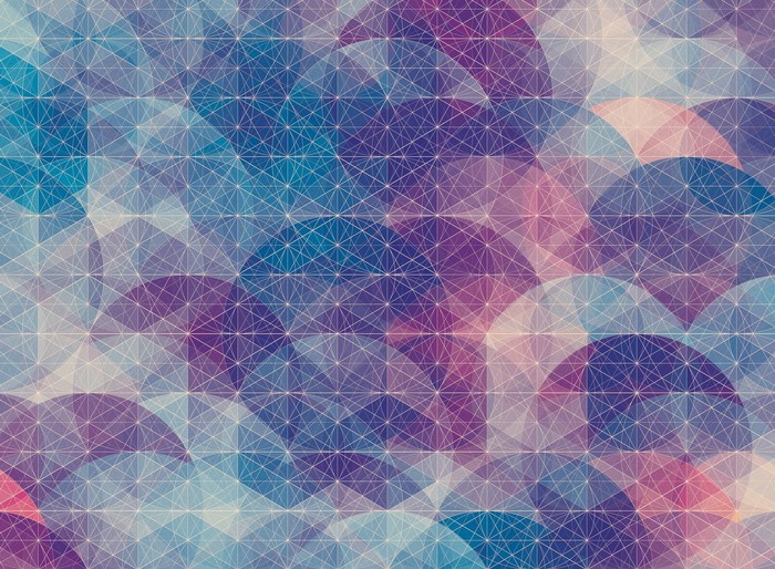 Geometric abstract pattern with blue and purple hues