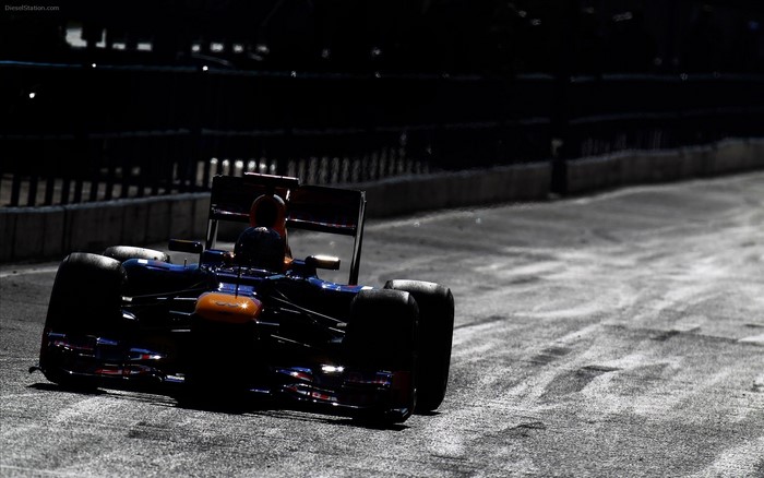 Formula 1 race car on track