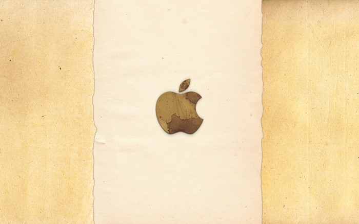 Apple logo on textured paper