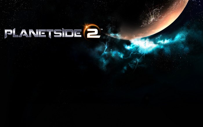 Planetside 2 logo with planet and nebula